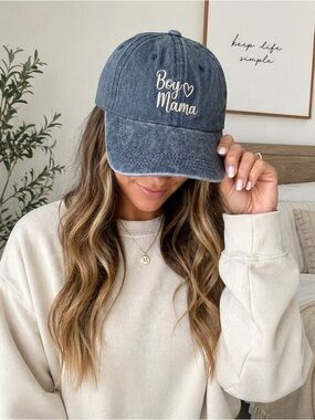 Source Unknown Navy 'Boy Mama' Embroidered Baseball Cap